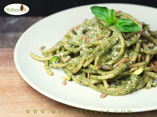 Spaghetti al pesto, pistacchi e semi di girasole - Fratelli Formica